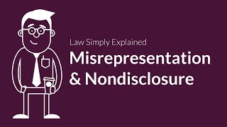 Misrepresentation and Nondisclosure  Contracts  Defenses amp Excuses [upl. by Nauqat566]