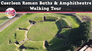 CAERLEON ROMAN BATHS amp AMPHITHEATRE WALES  Walking Tour  Pinned on Places [upl. by Dnivra]