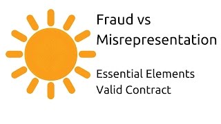 Fraud vs Misrepresentation  Other Essential Elements of a Valid Contract  CA CPT  CS amp CMA [upl. by Hada]